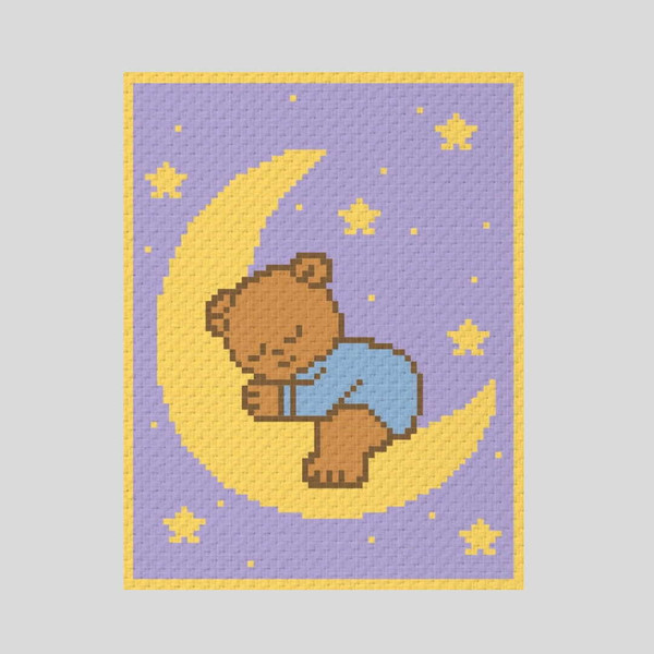 crochet-C2C-sleeping-bear-baby-blanket-4