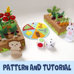 Boardgame from felt  Save vegetable garden, Pattern and Tutorial, PDF, SVG