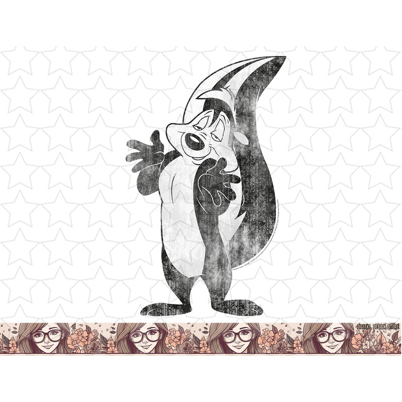 Kids Looney Tunes Pepe Le Pew Vintage Portrait png, sublimation, digital download .jpg