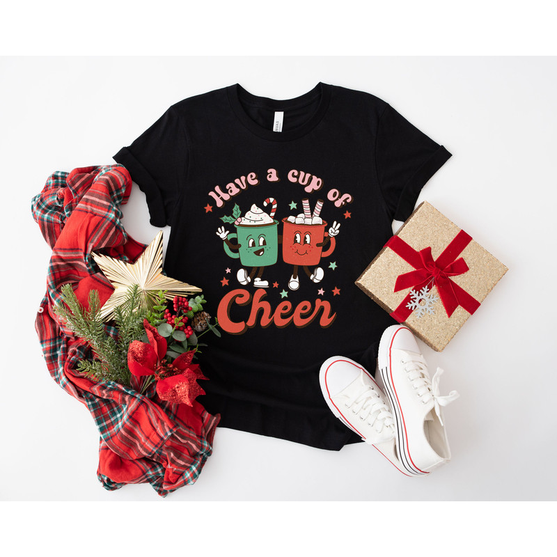 Retro Christmas cheer shirt, Christmas party shirt, Cute Women's holiday shirt, Women's Christmas top, Xmas shirt, funny Holiday shirt - 8.jpg