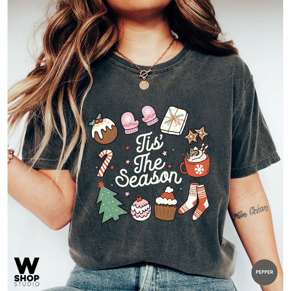 Retro Christmas Comfort Colors Shirt, Tis The Season Santa Shirt, Vintage Santa Christmas Shirt, Retro Holiday Shirt, Ugly Sweater Shirt - 2.jpg