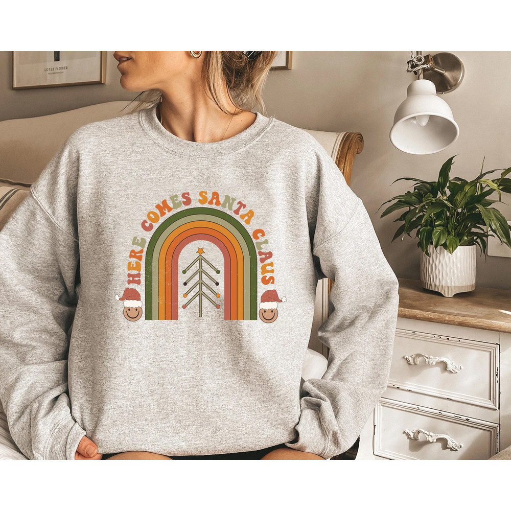 Retro Christmas sweatshirt, Hippie Santa Claus Sweatshirt, Cute christmas sweatshirt, Christmas sweatshirt, Vintage sweatshirt - 6.jpg