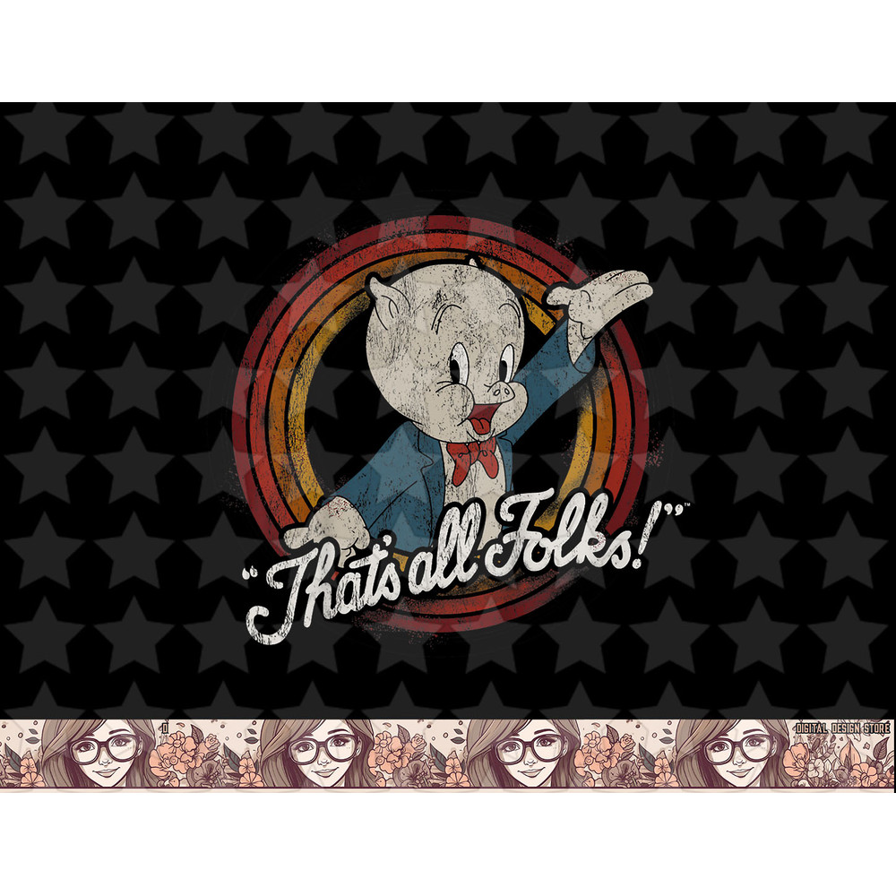 Kids Looney Tunes Porky Pig Thats All Folks Classic png, sublimation, digital download .jpg