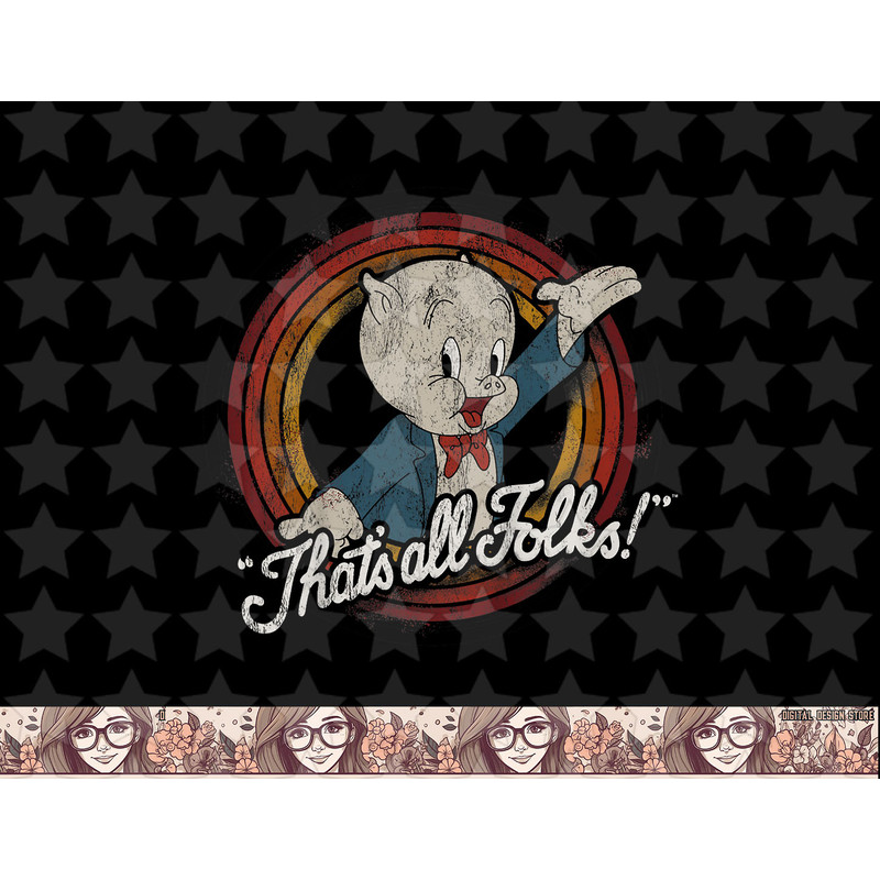 Kids Looney Tunes Porky Pig Thats All Folks Classic png, sublimation, digital download .jpg