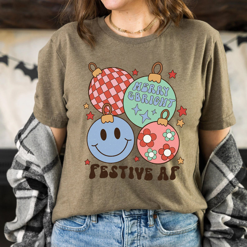 Retro merry t-shirt, Christmas t-shirt, Christmas graphic tee, holiday apparel, merry Christmas tee, womens holiday shirt, cute xmas shirt - 2.jpg