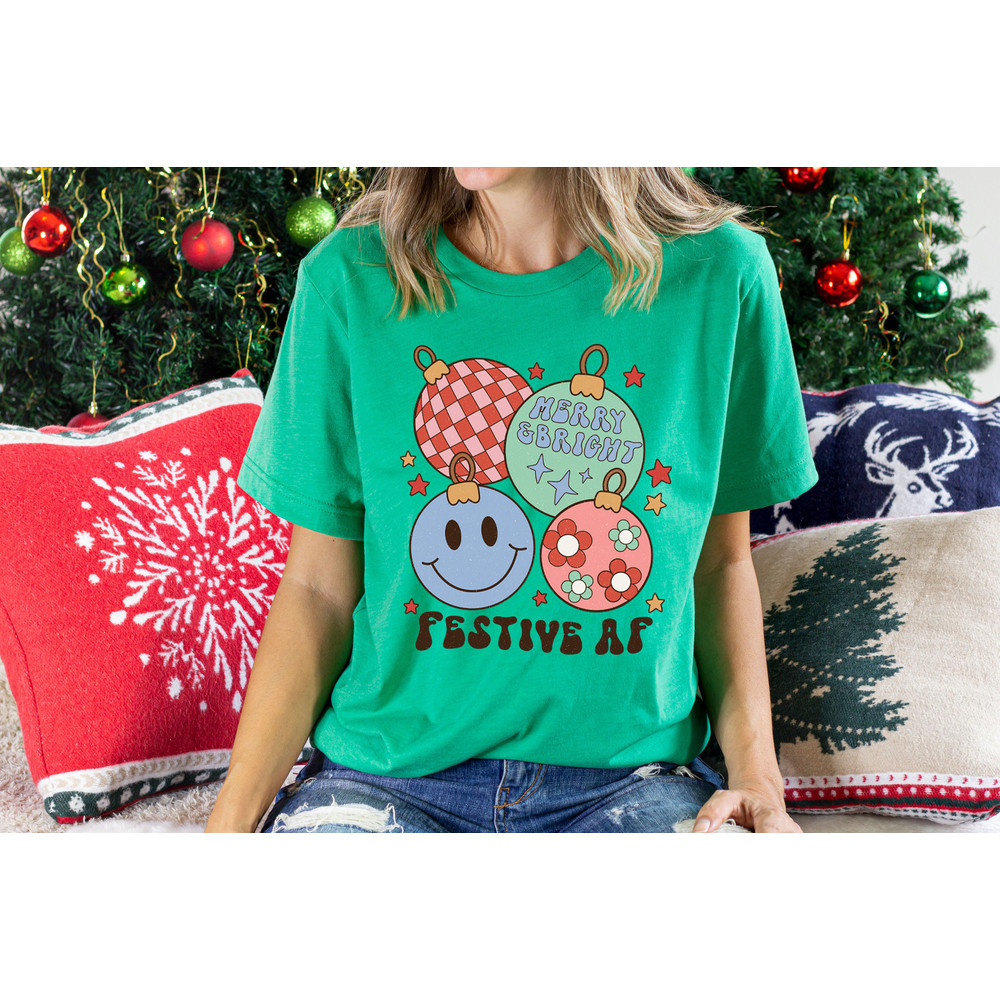 Retro merry t-shirt, Christmas t-shirt, Christmas graphic tee, holiday apparel, merry Christmas tee, womens holiday shirt, cute xmas shirt - 7.jpg