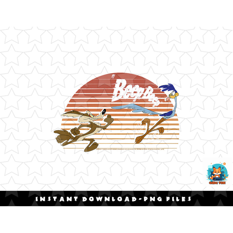 Kids Looney Tunes Youth Road Runner vs. Coyote Vintage Stripe png, sublimation, digital download.jpg