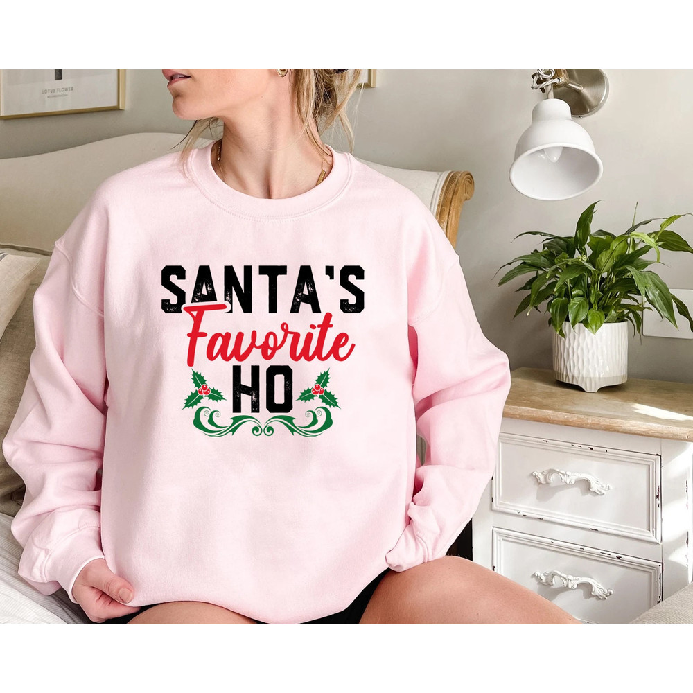 Santa's Favorite Ho Sweatshirt, Off the Shoulder, Slouchy Sweatshirt, Ugly Christmas Sweater, Plus Size Clothing for Women - 4.jpg
