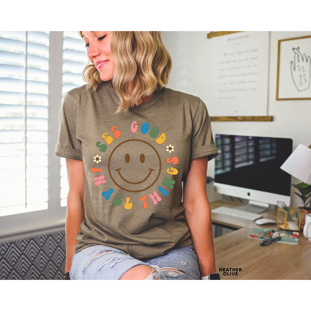 See Good In All Things T-Shirt, Retro Shirts, Groovy Aesthetic Shirt, Inspirational Shirt, Positivity Shirt, Retro Trendy Clothing - 2.jpg
