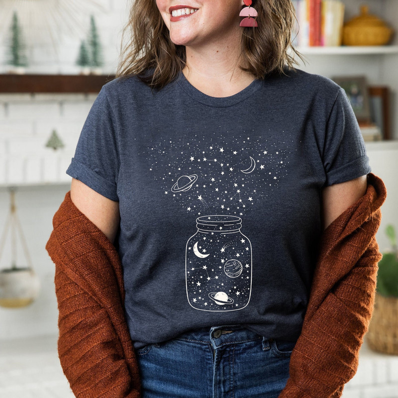 Space Shirt, Star Galaxy T shirt, Astronomy Shirt, Outdoors Shirt, Crescent Moon, Milky Way, Star Unisex Shirt, Constellation Tshirt - 2.jpg