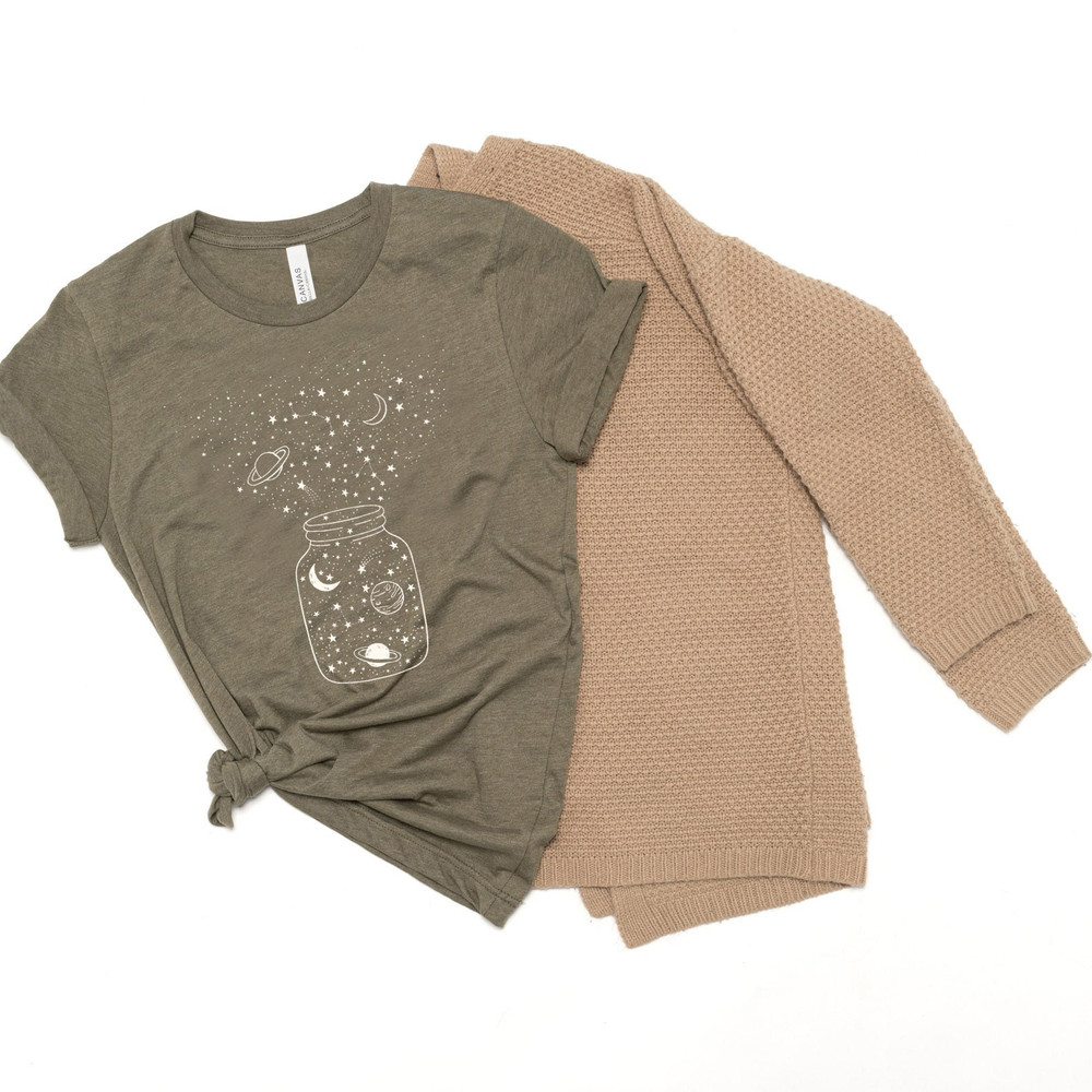 Space Shirt, Star Galaxy T shirt, Astronomy Shirt, Outdoors Shirt, Crescent Moon, Milky Way, Star Unisex Shirt, Constellation Tshirt - 5.jpg