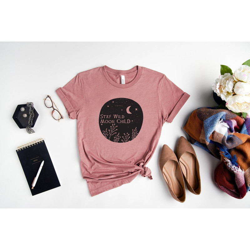 Stay Wild Moon Child Shirt, Moon Shirt, Moon Bohemian Shirt, Gift For Moon Lover, Sun And Moon Shirt, Moon T-shirt, Women Shirt, Moon Gift - 1.jpg