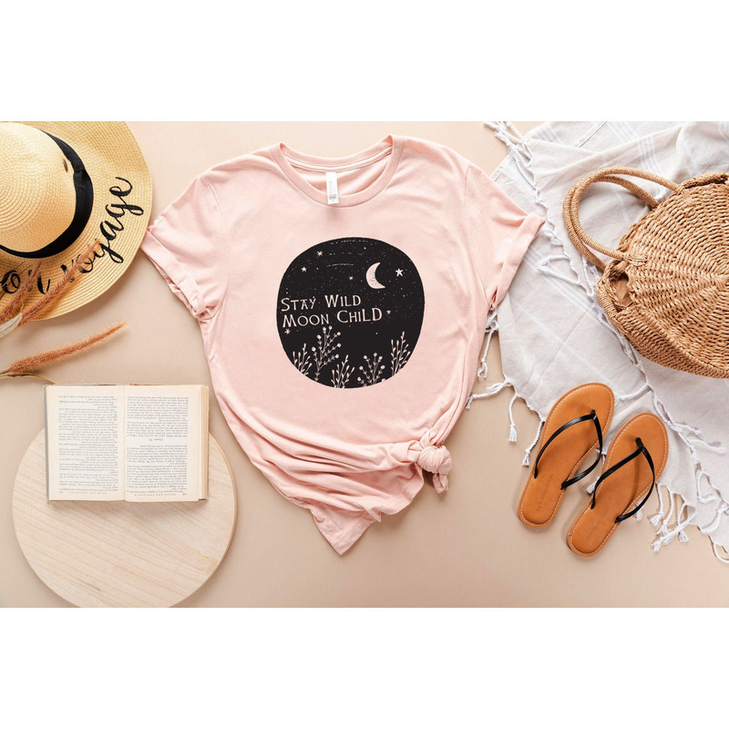 Stay Wild Moon Child Shirt, Moon Shirt, Moon Bohemian Shirt, Gift For Moon Lover, Sun And Moon Shirt, Moon T-shirt, Women Shirt, Moon Gift - 2.jpg
