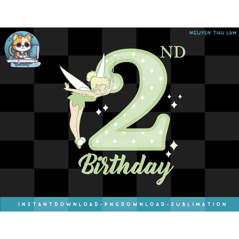 Disney Peter Pan 2nd Birthday Tinkerbell Portrait png, digital prints.jpg