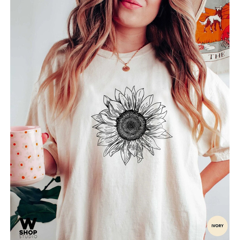 Sunflower - Sunflower Shirt, Floral Tee Shirt, Flower Shirt, Comfort Colors Garden Shirt, Womens Fall Shirt, Sunflower Tshirt - 1.jpg