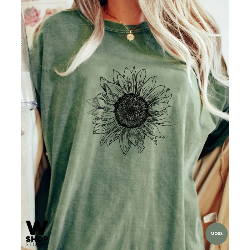 Sunflower - Sunflower Shirt, Floral Tee Shirt, Flower Shirt, Comfort Colors Garden Shirt, Womens Fall Shirt, Sunflower Tshirt - 4.jpg