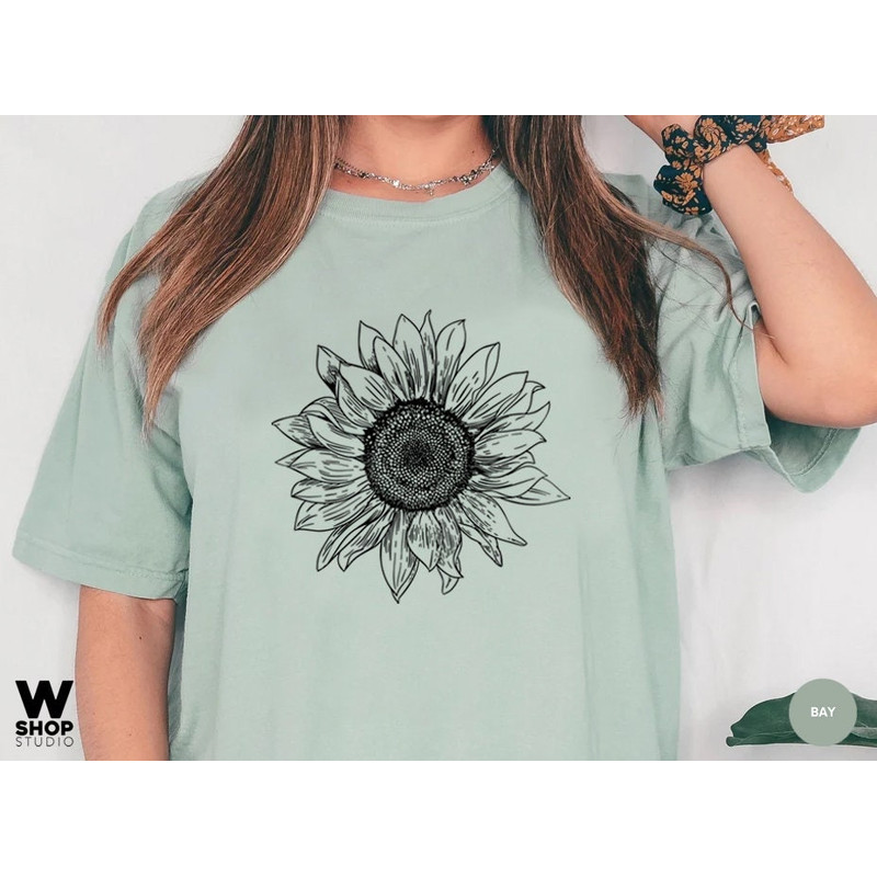 Sunflower - Sunflower Shirt, Floral Tee Shirt, Flower Shirt, Comfort Colors Garden Shirt, Womens Fall Shirt, Sunflower Tshirt - 5.jpg