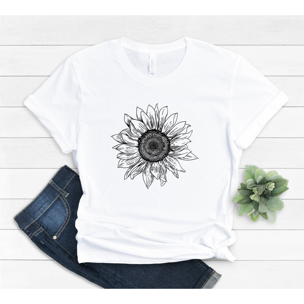 Sunflower - Sunflower Shirt, Floral Tee Shirt, Flower Shirt, Garden Shirt, Womens Fall Shirt, Sunflower Tshirt, Sunflower Shirts - 6.jpg