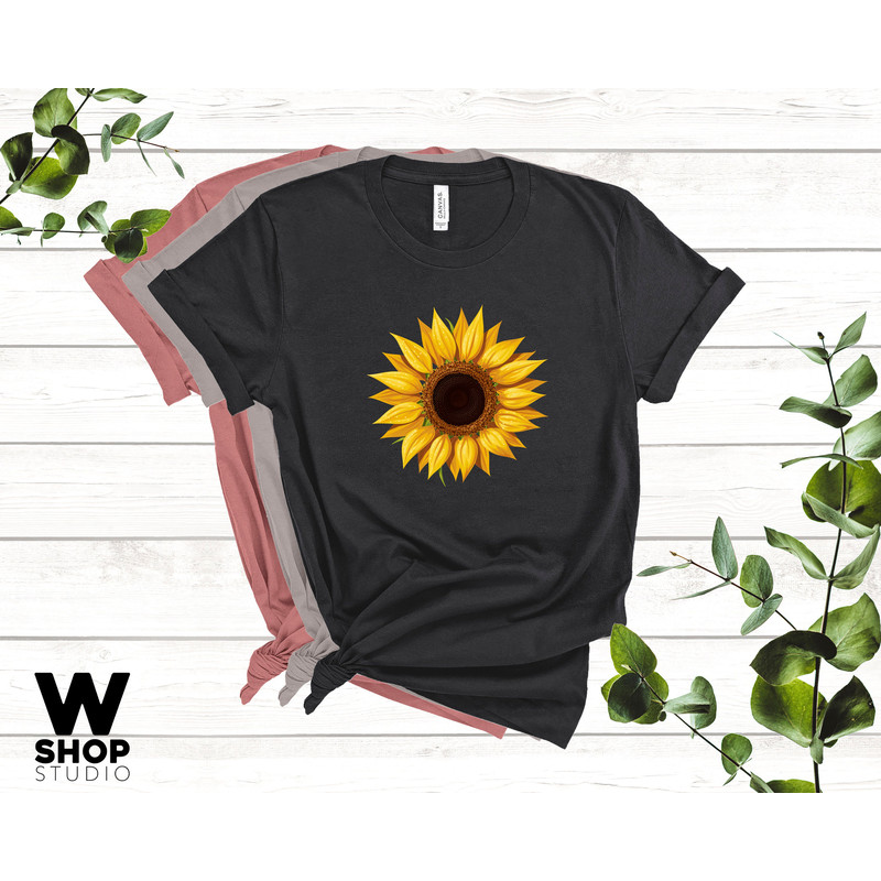 Sunflower Graphic Tee, Bella Canvas, Sunflower Women's Tee, Sunflower T Shirt, Vacation, Gift, Trending, Plus Size - 4.jpg