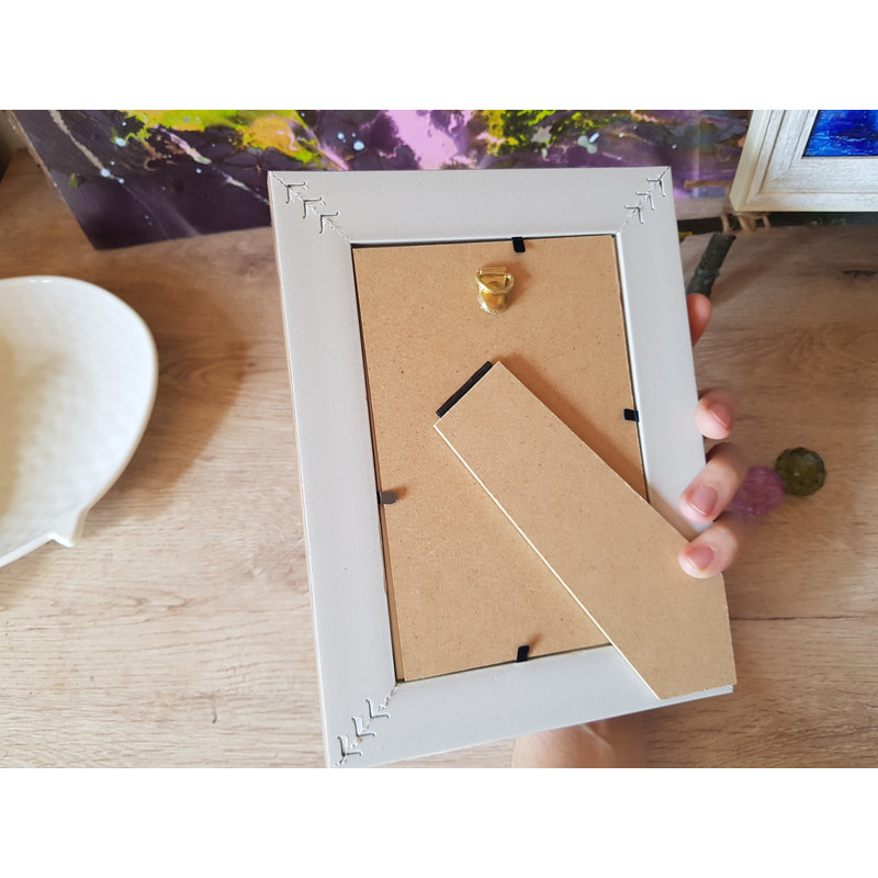 7 Small oil painting in a frame under glass - Landscape 5.9 - 3.9 in..jpg