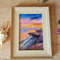 8 Small oil painting in a frame under glass - Landscape 5.9 - 3.9 in..jpg