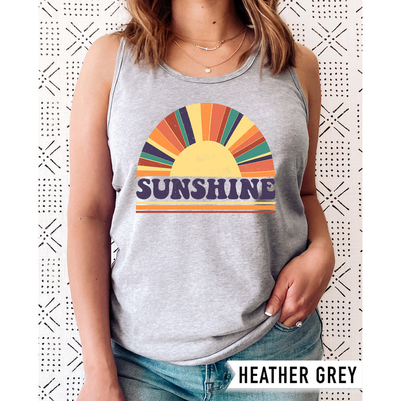 Sunshine Tank, Cute Summer Tanks, Sunflower Tank Top Women, Sunflower Summer Racerback Tank, Retro Summer Tee, Cute Vacation Tanks - 4.jpg