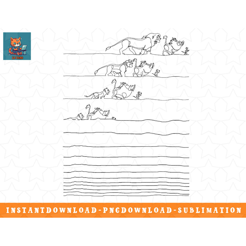 Disney Lion King Hakuna Matata Line Art Graphic T-Shirt png, sublimation, digital download.jpg
