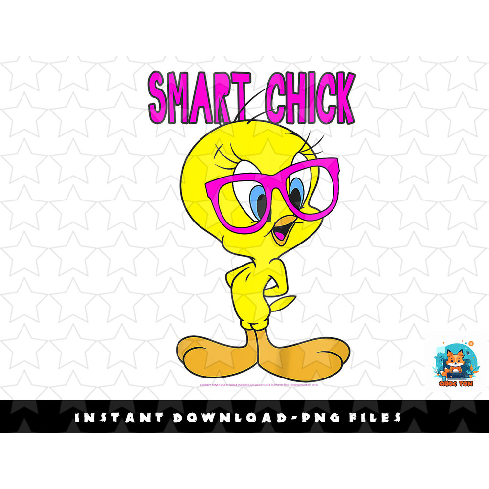 Kids Looney Tunes Youth Tweety Bird Smart Chick Neon Portrait png, sublimation, digital download.jpg