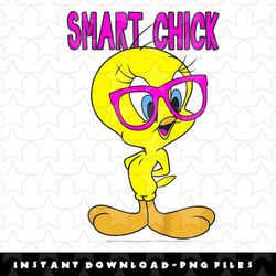 kids looney tunes youth tweety bird smart chick neon portrait png, sublimation, digital download