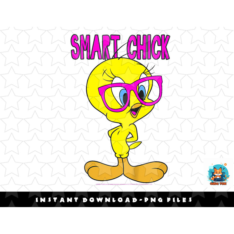 Kids Looney Tunes Youth Tweety Bird Smart Chick Neon Portrait png, sublimation, digital download.jpg