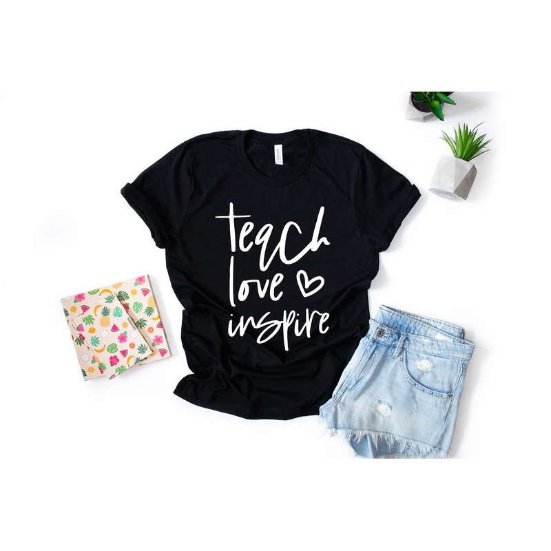 Teach Love Inspire Shirt, Teacher Gift, Teacher Shirt, Elementary School Teacher Shirt, Preschool Teacher, Teaching is a Work of Heart - 4.jpg