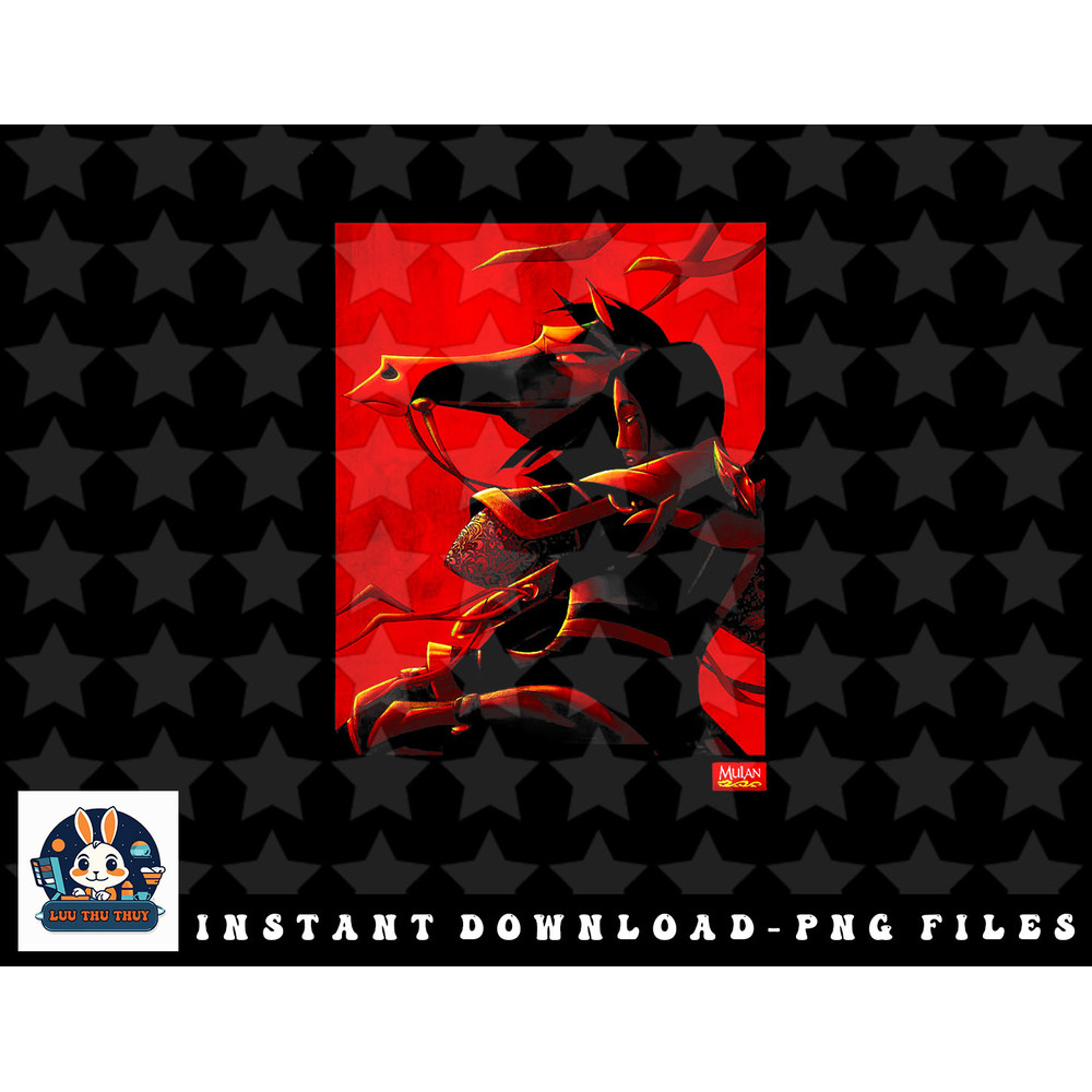 Disney Mulan And Khan Two Tone Red Movie Poster png, sublimation, digital download.jpg