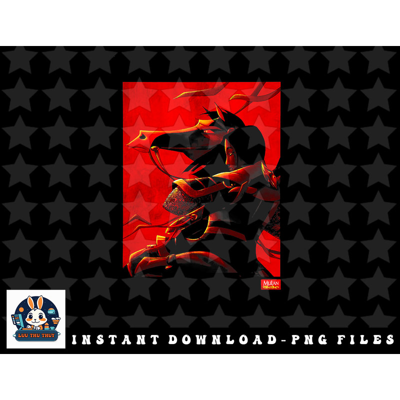 Disney Mulan And Khan Two Tone Red Movie Poster png, sublimation, digital download.jpg
