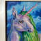 1 Small oil painting in a frame under glass - Unicorn  5.9 - 3.9 in..jpg