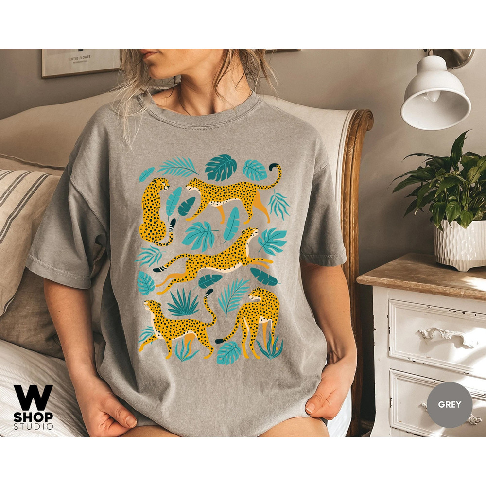 Tiger Graphic Tee, Comfort Colors Shirt, Trendy Boho Shirt, Women Botanical Shirt, Wild Animal T shirt, Safari Jungle Tee - 2.jpg
