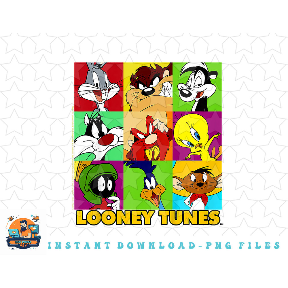 Kids Looney Tunes Character Panels Retro Collage Youth png, sublimation, digital download.jpg