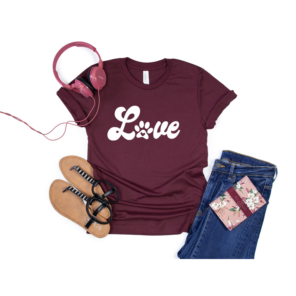 T-shirt for women, love PAW shirt, women's dog lover shirt, dog love shirt funny women's shirt, animal lover t-shirt, Funny, love dog tshirt - 3.jpg