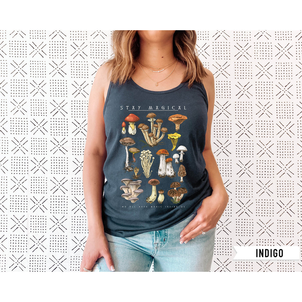Vintage Illustration Mushroom Decor Art Shirt, Botanical Tank Top, Plant Tank Shirt, Mushroom Tank Top, Hippie Shirt, Nature Lover - 3.jpg