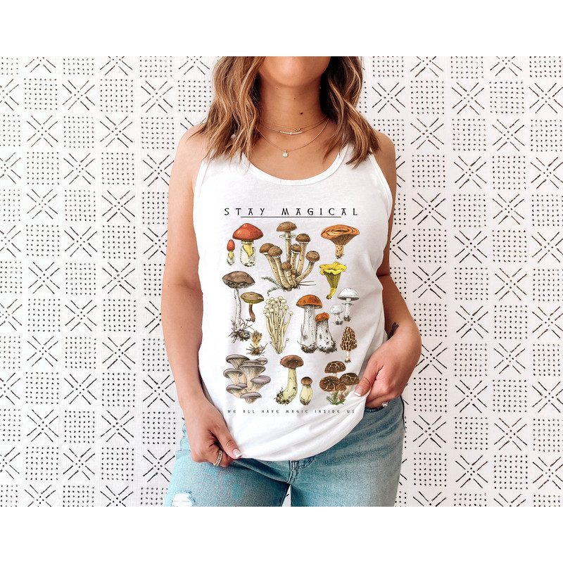 Vintage Illustration Mushroom Decor Art Shirt, Botanical Tank Top, Plant Tank Shirt, Mushroom Tank Top, Hippie Shirt, Nature Lover - 6.jpg