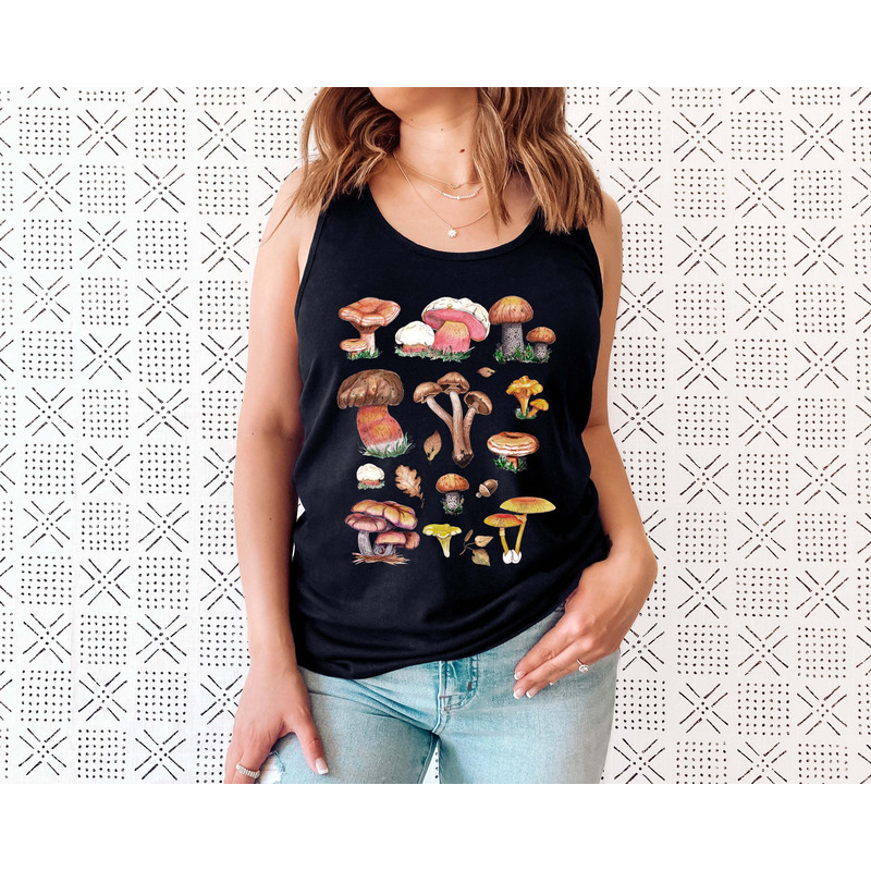 Vintage Illustration Mushroom Decor Art Shirt, Botanical Tank Top, Plant Tank Shirt, Mushroom Tank Top, Hippie Shirt, Nature Lover - 8.jpg
