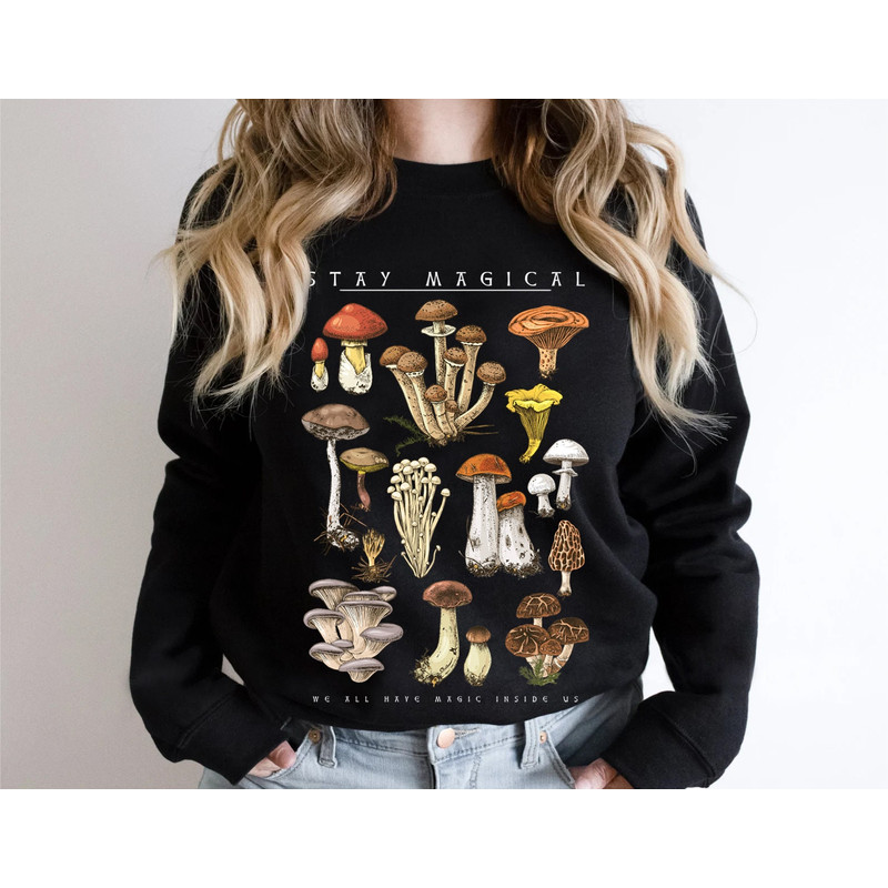 Vintage Illustration, Mushroom Decor Art Shirt, Botanical Sweatshirt, Plant Sweatshirt, Mushroom Hippie Shirt, Nature Lover - 2.jpg