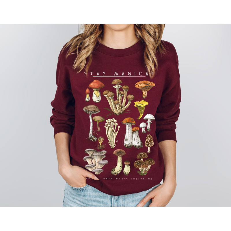 Vintage Illustration, Mushroom Decor Art Shirt, Botanical Sweatshirt, Plant Sweatshirt, Mushroom Hippie Shirt, Nature Lover - 7.jpg