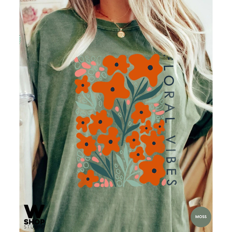 Vintage Wildflower Tshirt, Bohemian Tee, Floral Flower Shirt, Oversized Hippie Gift for Women, Ladies Shirts, Best Friend Gift - 3.jpg