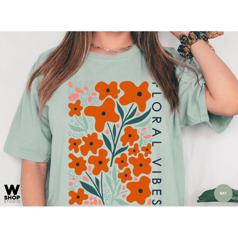Vintage Wildflower Tshirt, Bohemian Tee, Floral Flower Shirt, Oversized Hippie Gift for Women, Ladies Shirts, Best Friend Gift - 6.jpg