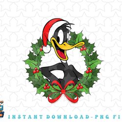 kids looney tunes christmas daffy duck wreath png, sublimation, digital download