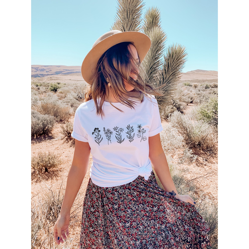Wild Flowers Shirt, Wildflower Tshirt, Floral Tshirt, Botanical Shirt, Flower Shirt, Nature Lover Shirt, Ladies Shirts, Gift for Womens - 1.jpg
