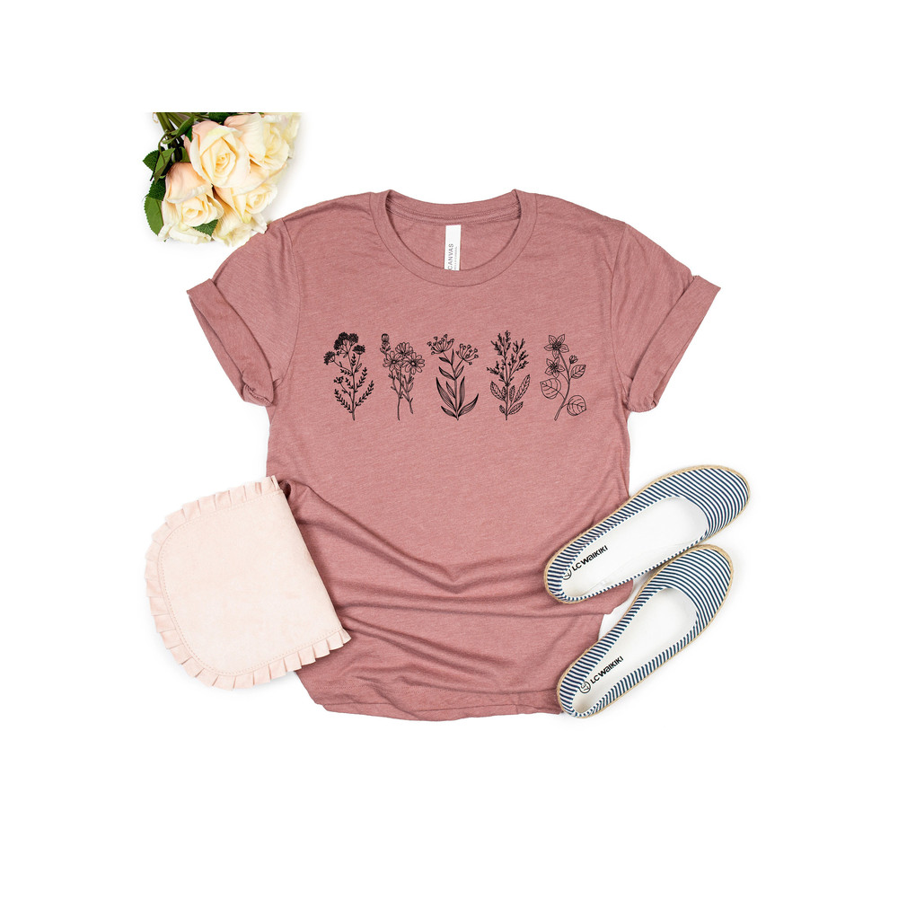 Wild Flowers Shirt, Wildflower Tshirt, Floral Tshirt, Botanical Shirt, Flower Shirt, Nature Lover Shirt, Ladies Shirts, Gift for Womens - 3.jpg