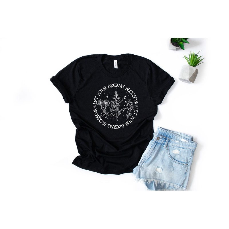 Wildflower T Shirt, Wildflower Shirt, Dandelion Shirt Women, Windflower Tee, Flowers in Nature Tee, Blossoms Shirt, Canvas Graphic Tee - 4.jpg