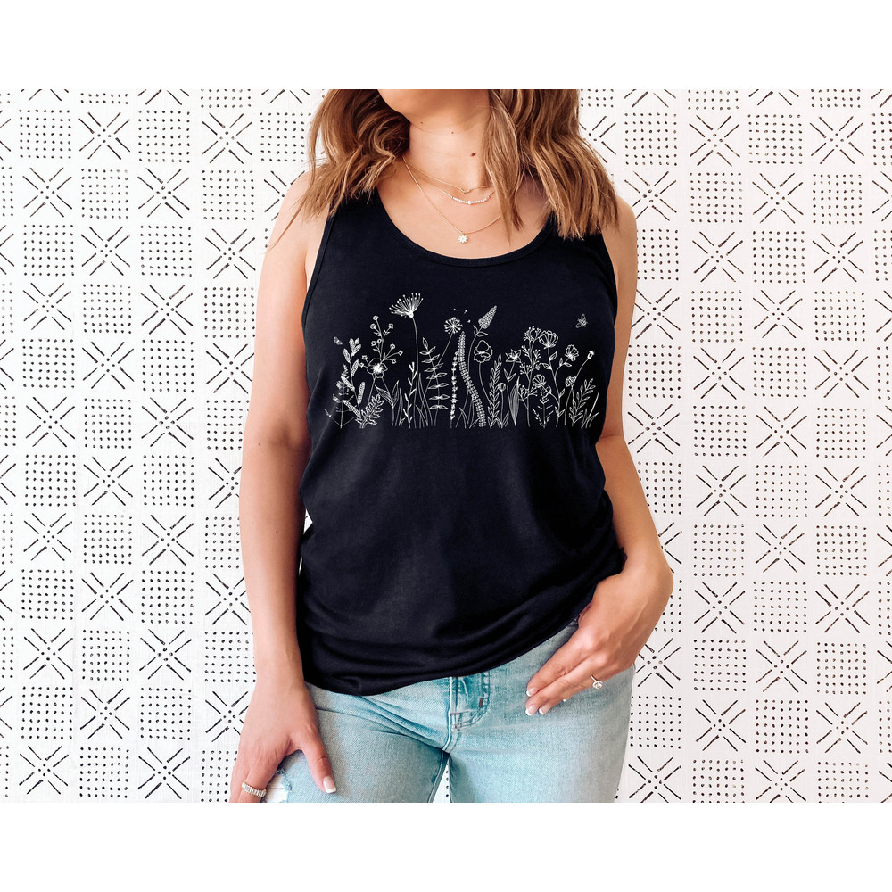 Wildflower Tank Top, Flower Tank Top, Floral Tank Top, Cute Spring Shirt, Boho Tank Top, Gift For Her, Birthday Gifts, Wild Flower Tee - 3.jpg