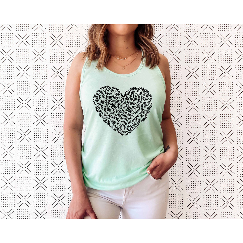 Wildflower Tank Tshirt, Wild Flowers Shirt, Heart Floral Tank Top, Flower Tank, Valentine Gift for Women, Ladies Tank Top - 3.jpg